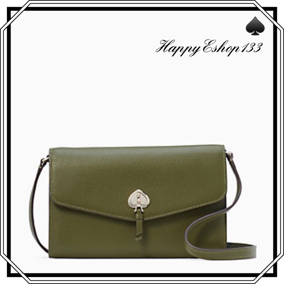 ♠️ kate spade ♠️Marti Pebbled Leather Flap Wallet Crossbody Bag, Enchanted Green - Picture 13 of 13